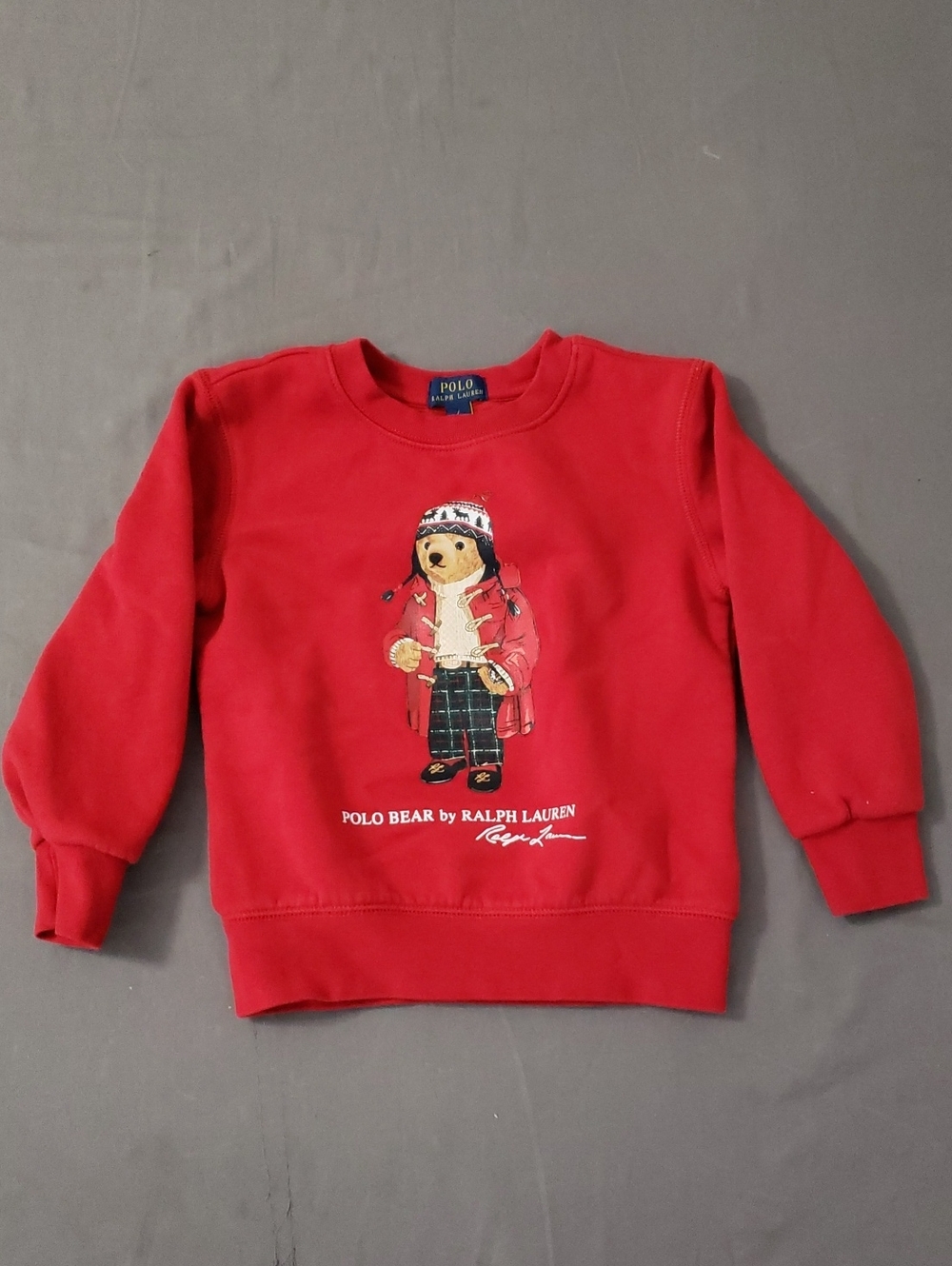 Polo by Ralph Lauren Red Kids Sweatshirt with Polo Bear Graphic